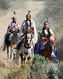 2018 Ellensburg Rodeo Poster highlighting the Yakama Indian Nation: Aeriel Speedis, Patricia Heemsah and Destiny Buck